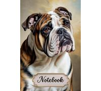 English Bulldog Notebook For Dog Lovers: 6x9 Lined Journal with Bulldog Line Art on Every Page, 120 Pages - Gift for Dog Mom & Dog Dad