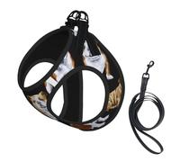 English Bulldogs - Juego de arnés y correa para perros pequeños, chaleco suave ajustable con correas reflectantes de 360° para gatos y cachorros
