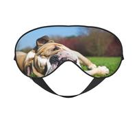 English BullDogs Perros Cansados Césped Mascotas Inglés, Cubreojos completos Antifaz bloqueador de luz Antifaz para dormir Antifaz suave con los ojos vendados Noche