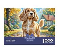 English Cocker Spaniel Puzzle 1000 Piezas Rompecabezas DIY Mascotas Lindas Juego Educativo Rompecabezas para Adultos Y Niños Regalos para Mujeres, Regalos para Hombres70x50cm/1000pcs