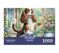 English Cocker Spaniel Puzzle 1000 Piezas Rompecabezas DIY Mascotas Lindas Juego Familiar Regalo Rompecabezas para Adultos Y Niños Juguete Colorido para Niños De 8 A 12 Años70x50cm/1000pcs