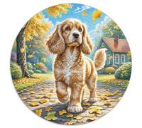 English Cocker Spaniel Puzzle Redondo Familiar Presión Reducida Perro Mascota Rompecabezas De 1000 Piezas Juegos Únicos De Desafío1000pcs (67.5x67.5cm)