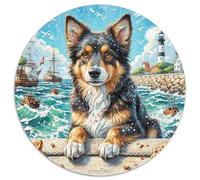 English Cocker Spaniel Puzzle Redondo para Niños Descompresión Y Regalo Perro Mascota Rompecabezas De 1000 Piezas Juegos Únicos De Desafío1000pcs (67.5x67.5cm)