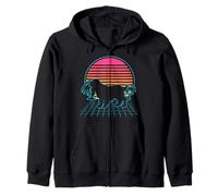 English Cocker Spaniel Vintage 80s Vaporwave Aesthetic Dog Sudadera con Capucha
