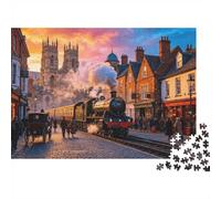 English Countryside Puzzles 1000 Piezas Material Reciclado Caballo Puppy Adulto Jigsaws Developing Niño y Niña‘s Intelligence Parent Child Game Activity 70x50cm/1000pcs