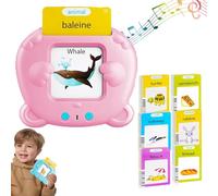 English Learning Talking Flash Cards for Toddler,Arabic FlashCards Learning Toys for 3-12 Years Old,Sensory Learning Toys For, Educational Sight Words Cards,Preschool Sensory Toys-Pink