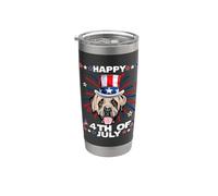 English Mastiff Dog Patriotic American 4th Of July Dogs Vaso térmico de acero inoxidable de doble pared