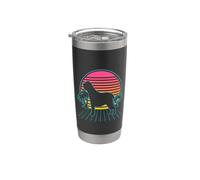 English Mastiff Dog Vintage 80s Vaporwave Aesthetic Puppy Vaso térmico de acero inoxidable de doble pared