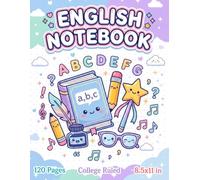 English Notebook: College Ruled Composition Book for Literature, Poetry, and Vocabulary | 8.5x11 in, 120 Pages
