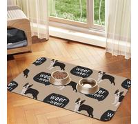 English Pattern Dog Background,Waterproof Pet Feeding Mat,PU Leather Placemats for Cat Dog Water Bowl,Food Mats,40x60cm