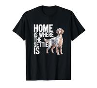 English Setter Owner Funny Home is Where The Settie Is Where The Settie Is Camiseta gráfica económica, Hombre, Negro, S