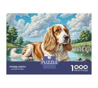 English Springer Spaniel 1000 Piezas Cartulina Extra Gruesa Set De Rompecabezas Loyal Dog Antiestrés Desafío Único Rompecabezas para Adultos Y Niños 52x38cm/1000pcs