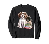 English Springer Spaniel Sprocker Book Reading Flowers Sudadera