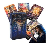 English Tarot Decks, 78-Card Fate Deck, Tarot Party Playing Game with Durable Card Stock, Fortune Telling Deck, Divination Cards with Detailed Illustrations, Entertainment Game for Adults and Teens
