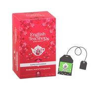 English Tea Shop | Infusión de Rooibos, Granada y Bayas de Acai Orgánicas | Té de hierbas afrutado Rooibos - 20 filtros (30 gr) | Mezcla de frutas y roobios sin cafeína para la noche