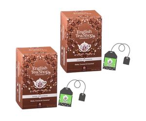 English Tea Shop | Infusión de Yerba Mate Orgánica Cacao Jengibre Coco - 2 x 20 Filtros en Caja Ecológica (70 Gr) | Infusión Hierbas Frutas Especias