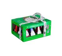 English Tea Shop® | Surtido de tés y tisanas navideñas | Mezclas de especias festivas | Caja de regalo con estampados navideños verdes - 12 filtros piramidales