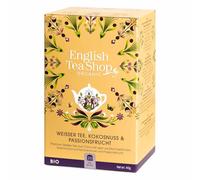 English Tea Shop Té blanco orgánico, coco y fruta de la pasión, 20 bolsitas de té de papel