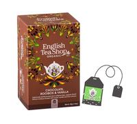English Tea Shop | Té de hierbas Rooibos, vainilla y chocolate | Rooibos ORGÁNICO con sabores sin cafeína - 20 filtros | Infusión Relajante De Cacao Y Vainilla