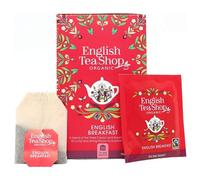 English Tea Shop English Breakfast Fairtrade Organic / Ceylon Black Tea Desayuno Inglés Orgánico y de Comercio Justo Premiata Tea Collection Mano Escogida por Sri Lanka - 1 x 20 sobres (40 gramos)