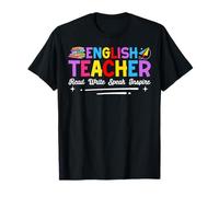 English Teacher Read Write Speak Inspire Camiseta