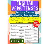 English Verb Tenses: Trace Cursive Verbs | English Grammar Workbook (ESL & Homeschooling Workbook)