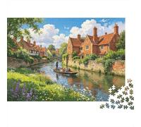 English Village Jigsaw Puzzle 1000 Pieces Recycled British Countryside Puzzles para Boy & Girl Parent Child Game Props Developing Boy & Girl‘s Intelligence Educativo 70x50cm/1000pcs
