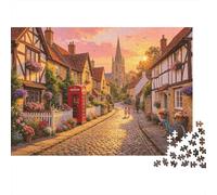 English Village Jigsaw Puzzles 1000 Piezas Reciclado Material Ancient Town Adult Jigsaws Desarrollo de la Boy & Girl‘s Inteligencia Parent Child Juego Actividad 52x38cm/1000pcs