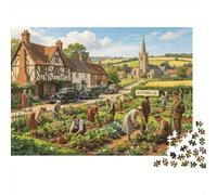English Village Puzzles 1000 Piezas Material Reciclado Country Garden Puzzles para Personas Mayores Puzzle Juego Accesorios Interesting Juego Familiar Accesorios para Adultos 52x38cm/1000piezas