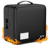 ENGPOW Estuche de Almacenamiento de CD/DVD con Cerradura, Carpeta ignífuga para CD/DVD, Organizador de CD de 400 capacidades, Soporte de Almacenamiento de DVD con Cremallera y asa, Carpeta de