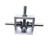 Engranaje cónico de ángulo recto, engranaje de ángulo recto 1:1, una entrada, dos salidas, adelante y atrás, eje de 6 mm u 8 mm, engranaje reductor de engranaje cónico, aleación de aluminio (6 mm