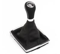 Engranaje de cuero para perilla de palanca de cambios con base de soporte, cuero negro (8 mm)