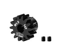 Engranaje de motor de acero 20Cr 14T (Módulo: 1.0 mm, diámetro del diente del motor: 5.0 mm, agujero redondo) adecuado para modelos a escala 1/8 de coches y camiones ARRMA y TRAXXAS R/C