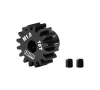 Engranaje de motor de acero 20Cr 18T (Módulo: 1.0 mm, diámetro del diente del motor: 5.0 mm, agujero redondo) adecuado para modelos a escala 1/8 de coches y camiones ARRMA y TRAXXAS R/C