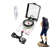 Engranaje de navegación al aire libre, Portable Mirror Brújula, Navigation Tool, Display, Ajustable Declination Scale, 4.53x2.56x0.98 pulgadas, Good for Hunting, Camping, Trail