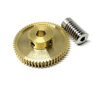 Engranaje de tornillo sin fin y tornillo sin fin 0,8 M juego de engranaje de tornillo sin fin de turbina de precisión 1:20/30/40/50/60 dientes accesorios de engranaje de cobre de tornillo sin fin de a