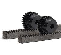 Engranaje de transmisión, espiral de piñón 2 piezas Engranaje recto con cremallera de engranajes de 10x10x500 mm 1M 16T Engranaje de piñón 1 Módulo 45 Engranaje de metal de acero Cremallera de engrana