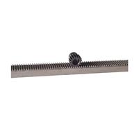 Engranaje industrial, engranaje recto de piñón 1 módulo de cremallera de acero de 10 x 10 x 500 mm + 1 unidad de piñón de 17 dientes de 1 módulo de acero de 45 dientes, engranaje de metal, transmisión