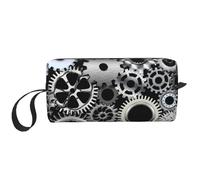 Engranaje Metal Renderizado Tecnología Arte Digital, Bolsa de Maquillaje Bolsa de cosméticos Bolsa de artículos de tocador de Viaje portátil Bolsa de Maquillaje