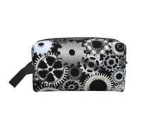 Engranaje Metal Renderizado Tecnología Arte Digital, Bolsa de Maquillaje Bolsa de cosméticos Bolsa de artículos de tocador de Viaje portátil Organizador de Bolsa de Maquillaje