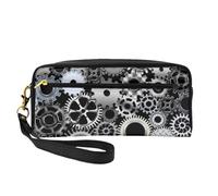Engranaje Metal Renderizado Tecnología Arte Digital, Bolsa de Maquillaje Bolsa de cosméticos Bolsa de Aseo de Viaje portátil Estuche de Cuero para Mujeres y niñas