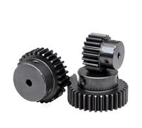 Engranaje recto de 1,5 m, 15/16/18 dientes, cilíndrico, calibre 45, acero, diámetro interior de 5-17 mm, 1 unidad(6.35mm,18 Teeth)