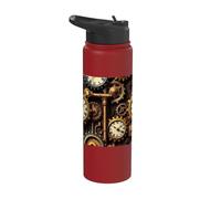 Engranajes de reloj Steampunk mecánicos vintage diseño industrial Stainless Steel Insulated Water Bottle