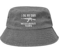 Engraso Mi Pistola con Lágrimas Liberales Sombrero Plegable Gorro para Hombres Mujeres, Exteriores Cámping Senderismo Divertido Sombrero De Pescador