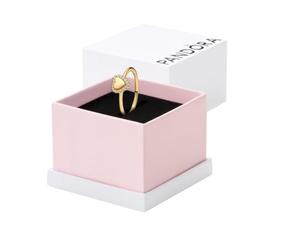 Engravable Heart 14k Gold-Plated Ring with Clear Cubic Zirconia