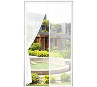 ENGROSAR Mosquitera Puerta Magnetica Protección Contra Insectos,95x200CM Cortina Puerta Exterior de Balcón/Patio,Mosquitera Puerta Se Cierra Automáticamente,Fácil Instalación sin Taladrar (Blanco)