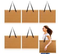 Engrowtic 5 bolsas de papel para artistas de 17 x 22 pulgadas con asa tejida suave, carpeta para obras de arte, organizadores de arte y bolsa de suministros de arte para pósteres, tablones de anuncios
