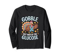 Engulla pero mira el Día de Acción de Gracias de Glucose Turkey Manga Larga