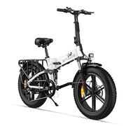 ENGWE Bicicleta Eléctrica Plegable 250W E-Bike, 20×4.0 Inch Off-Road Fat Tire, Batería de 48V 13Ah Alcance hasta 120km, 25KM/H 7 Velocidades Suspensión Completa Engine X