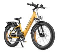 ENGWE E26 Bicicleta Eléctrica para Adultos, 26"x4.0" Fat Tire, Bicicleta de Montaña Eléctrica de 250W, Batería de 48V 16Ah, Alcance de hasta 140KM, 7 velocidades, (Step-Thru, Amarillo)